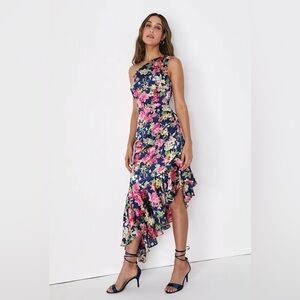 NWT Lulus Divinely Blooming One Shoulder Asymmetrical Dress Size Medium